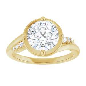 10K Yellow Gold 8.2 mm Round Ring Mounting – image 5