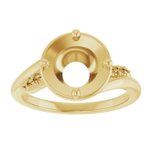 10K Yellow Gold 8.2 mm Round Ring Mounting – image 6