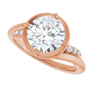 10K Rose Gold 8.2 mm Round Ring Mounting – image 8