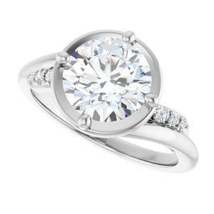 Sterling Silver 8.2 mm Round Ring Mounting – image 8