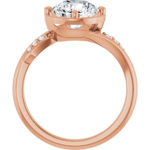 14K Rose Gold 8.2 mm Round Ring Mounting – image 3