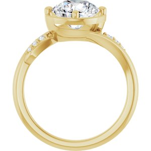 10K Yellow Gold 8.2 mm Round Ring Mounting – image 3