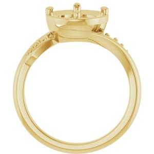 18K Yellow Gold 8.2 mm Round Ring Mounting – image 4