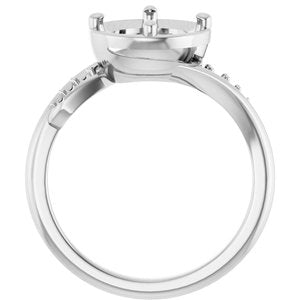 14K X1 White Gold 8.2 mm Round Ring Mounting – image 4