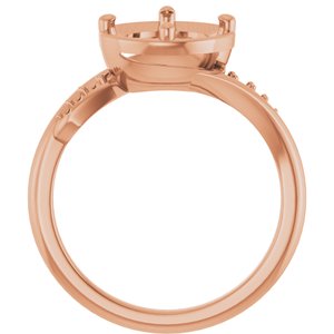 14K Rose Gold 8.2 mm Round Ring Mounting – image 4