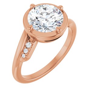 14K Rose Gold 8.2 mm Round Ring Mounting