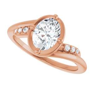 10K Rose Gold 7.5x5.5 mm Oval Ring Mounting – image 8