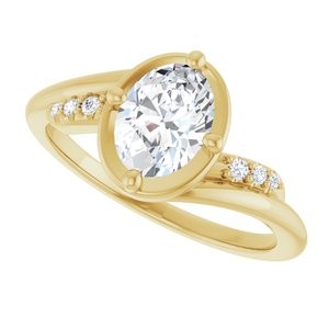10K Yellow Gold 7.5x5.5 mm Oval Ring Mounting – image 8