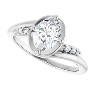 Platinum 7.5x5.5 mm Oval Ring Mounting – image 8