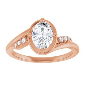10K Rose Gold 7.5x5.5 mm Oval Ring Mounting – image 5