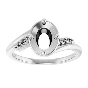Sterling Silver 7.5x5.5 mm Oval Ring Mounting – image 6