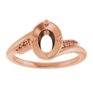 18K Rose Gold 7.5x5.5 mm Oval Ring Mounting – image 6