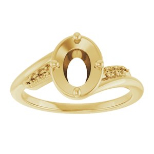 14K Yellow Gold 7.5x5.5 mm Oval Ring Mounting – image 6