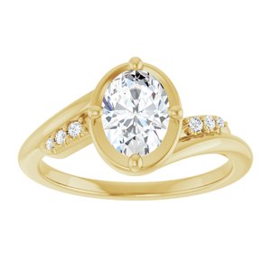 10K Yellow Gold 7.5x5.5 mm Oval Ring Mounting – image 5