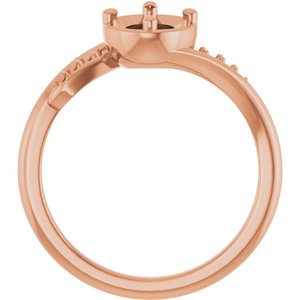 10K Rose Gold 7.5x5.5 mm Oval Ring Mounting – image 4
