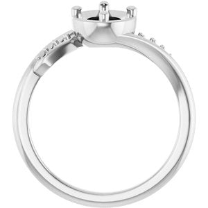 Platinum 7.5x5.5 mm Oval Ring Mounting – image 4
