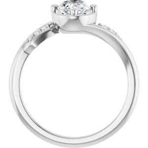 14K X1 White Gold 7.5x5.5 mm Oval Ring Mounting – image 3