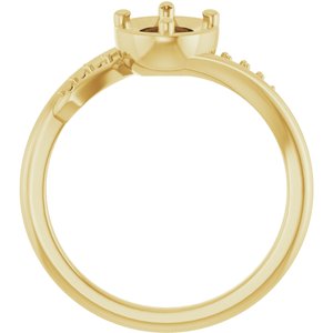 18K Yellow Gold 7.5x5.5 mm Oval Ring Mounting – image 4