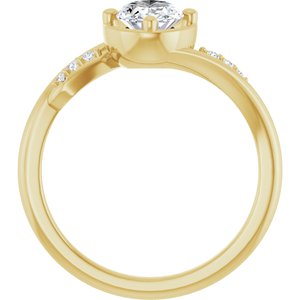 10K Yellow Gold 7.5x5.5 mm Oval Ring Mounting – image 3
