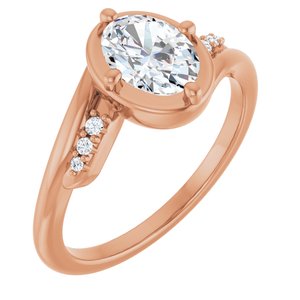 18K Rose Gold 7.5x5.5 mm Oval Ring Mounting