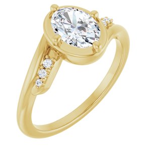 14K Yellow Gold 7.5x5.5 mm Oval Ring Mounting