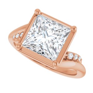 10K Rose Gold 8x8 mm Square Ring Mounting – image 8