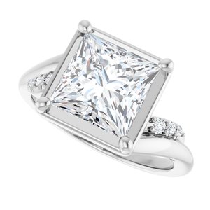 Continuum Sterling Silver 8x8 mm Square Ring Mounting – image 8