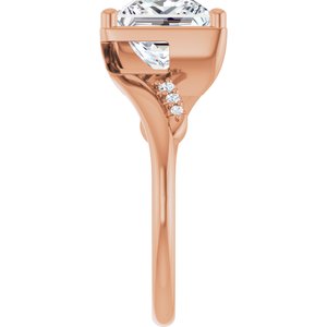 10K Rose Gold 8x8 mm Square Ring Mounting – image 7