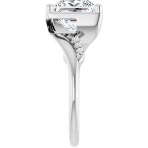 10K White Gold 8x8 mm Square Ring Mounting – image 7