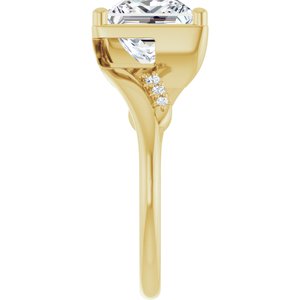 18K Yellow Gold 8x8 mm Square Ring Mounting – image 7