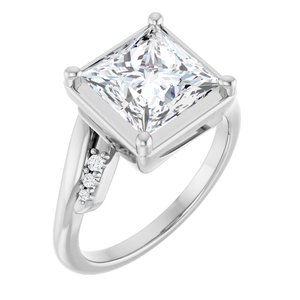 Sterling Silver 8x8 mm Square Ring Mounting
