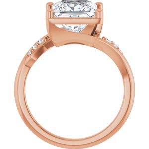 10K Rose Gold 8x8 mm Square Ring Mounting – image 3