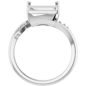 14K X1 White Gold 8x8 mm Square Ring Mounting – image 4