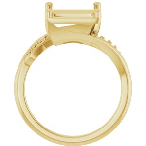 14K Yellow Gold 8x8 mm Square Ring Mounting – image 4
