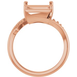 10K Rose Gold 8x8 mm Square Ring Mounting – image 4