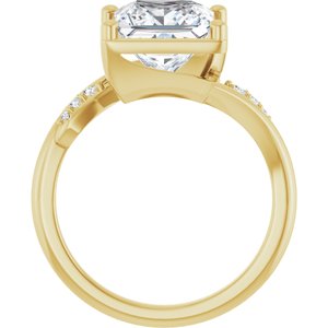 14K Yellow Gold 8x8 mm Square Ring Mounting – image 3
