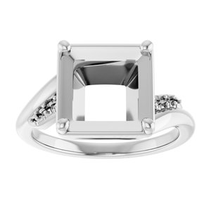 Continuum Sterling Silver 8x8 mm Square Ring Mounting – image 6