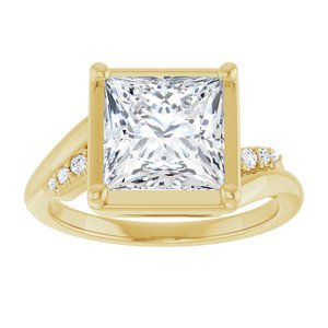 14K Yellow Gold 8x8 mm Square Ring Mounting – image 5
