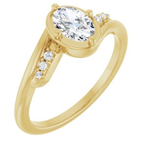 10K Yellow Gold 6.5x4.5 mm Oval Ring Mounting