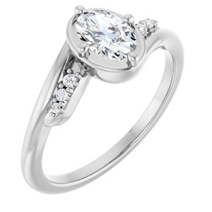 Continuum Sterling Silver 6.5x4.5 mm Oval Ring Mounting