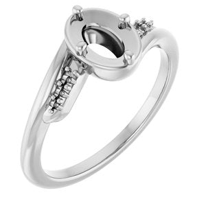 Continuum Sterling Silver 6.5x4.5 mm Oval Ring Mounting – image 2