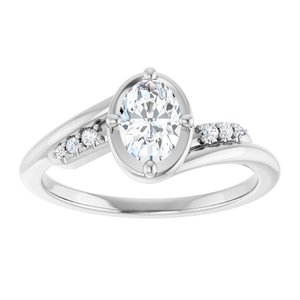 10K White Gold 6.5x4.5 mm Oval Ring Mounting – image 5