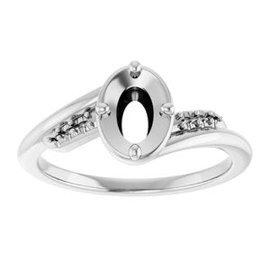 Continuum Sterling Silver 6.5x4.5 mm Oval Ring Mounting – image 6