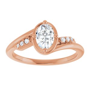 18K Rose Gold 6.5x4.5 mm Oval Ring Mounting – image 5