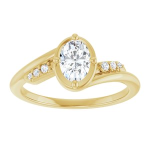10K Yellow Gold 6.5x4.5 mm Oval Ring Mounting – image 5
