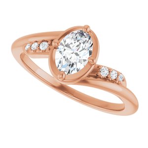 14K Rose Gold 6.5x4.5 mm Oval Ring Mounting – image 8