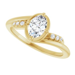 10K Yellow Gold 6.5x4.5 mm Oval Ring Mounting – image 8