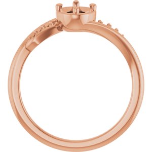10K Rose Gold 6.5x4.5 mm Oval Ring Mounting – image 4