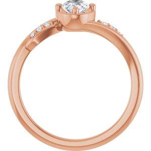14K Rose Gold 6.5x4.5 mm Oval Ring Mounting – image 3
