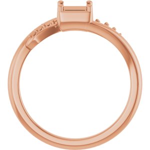 10K Rose Gold 4x4 mm Square Ring Mounting – image 4